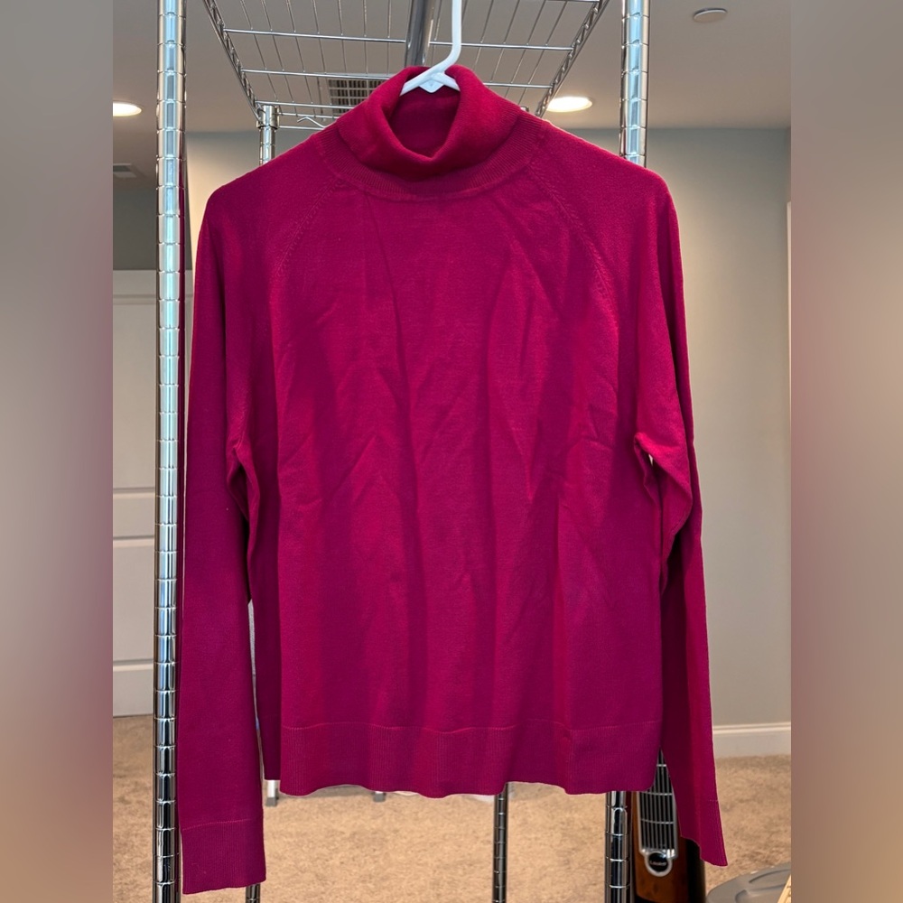 NWOT Talbots pink turtleneck sweater size XL runs small see pics. Vintage?